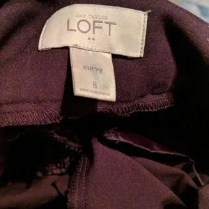 Loft Burgundy straight leg slacks